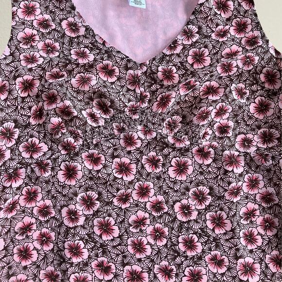 Pink floral babydoll tank top Y2K bohemian boho chic coquette cottagecore - Picture 3 of 5